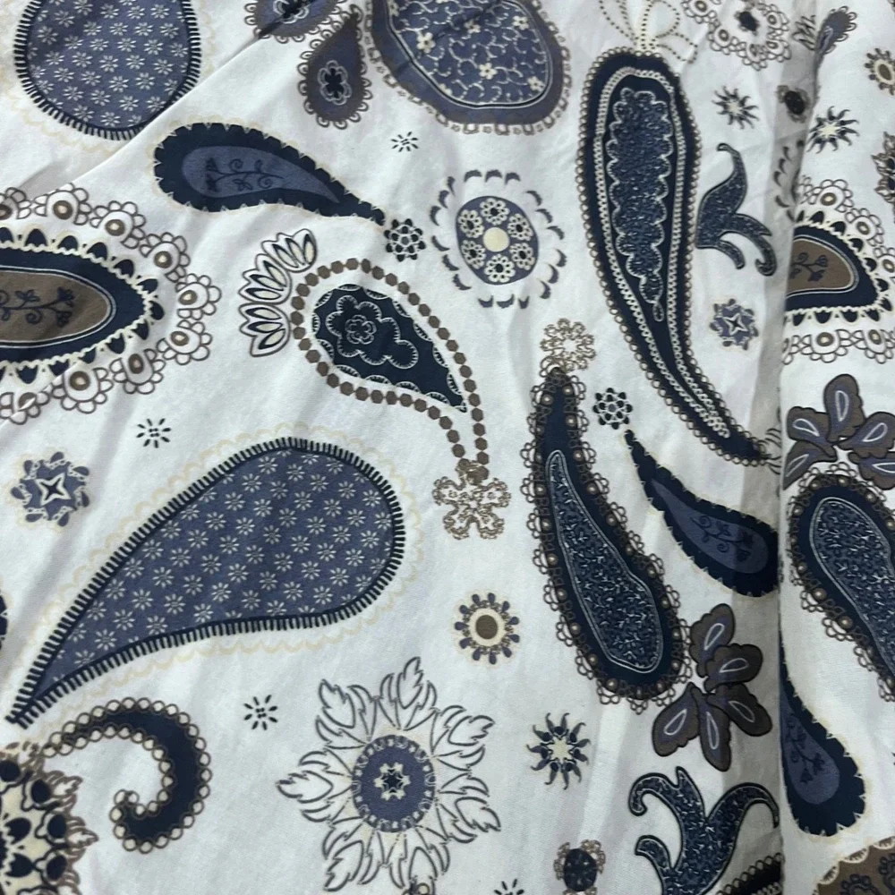 Vtg IKEA SÖTBLOMSTER Twin Duvet Cover Blue Brown Paisley Boho 1999 19489